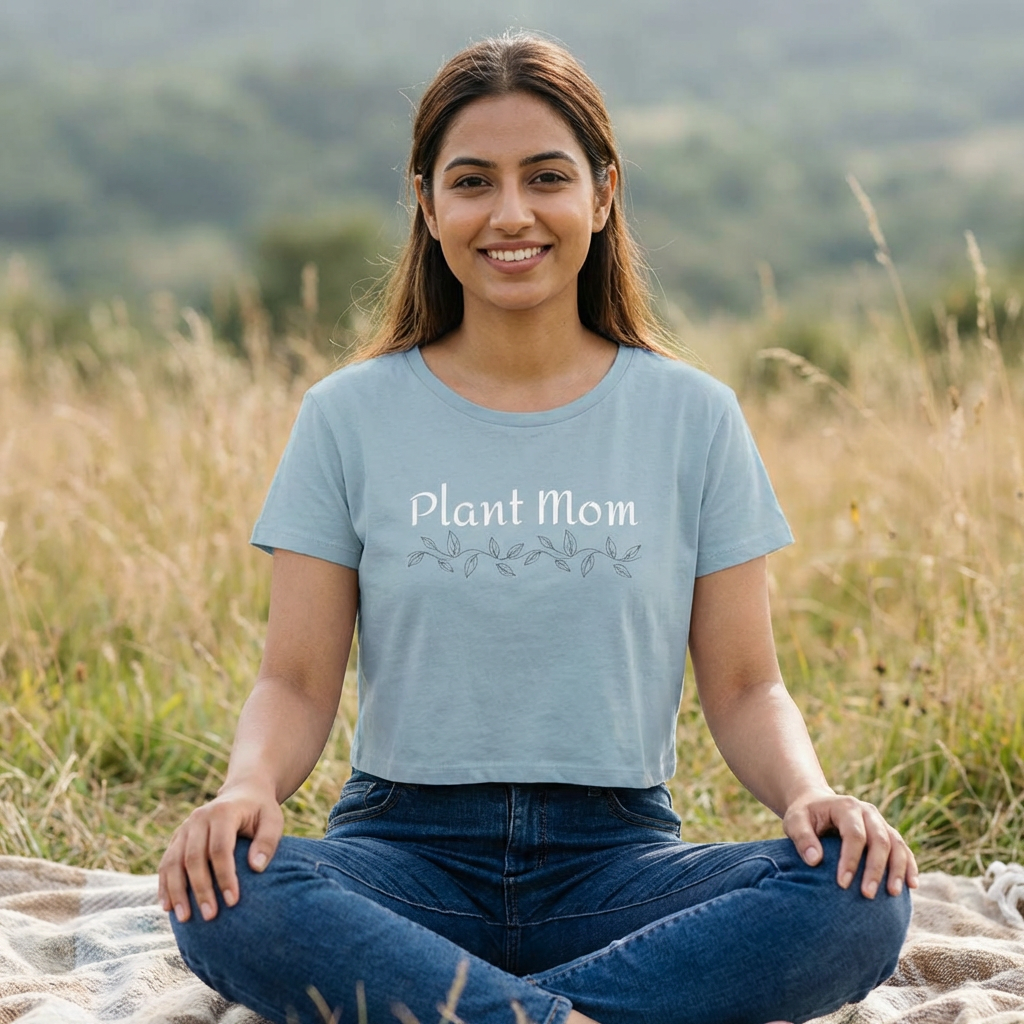 Plant Mom - Crop Top Plant-Inspired Shirt