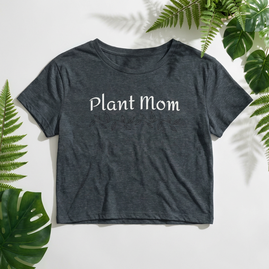 Plant Mom - Crop Top Plant-Inspired Shirt