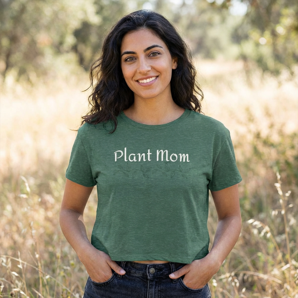 Plant Mom - Crop Top Plant-Inspired Shirt